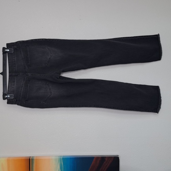 Cloth & Stone Size 25 Distressed Straight Leg Jeans Raw Hem Legacy Wash Black - Picture 4 of 15